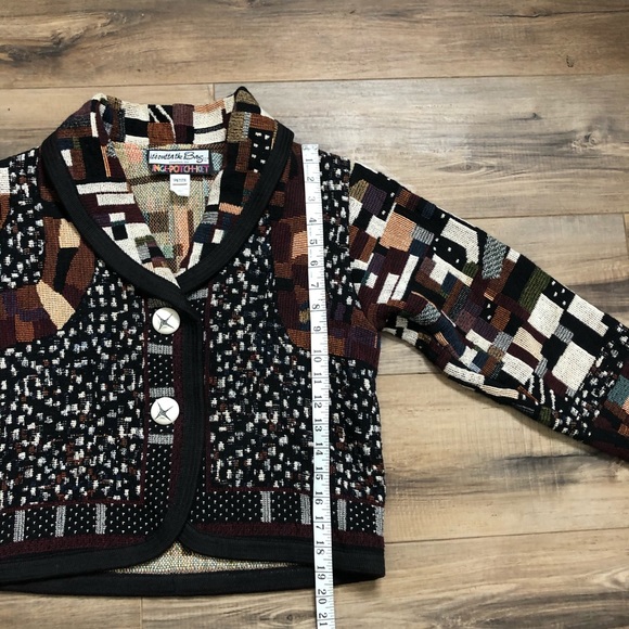 Vintage 90’s Mixed Media Woven Blanket Blazer - Picture 5 of 6